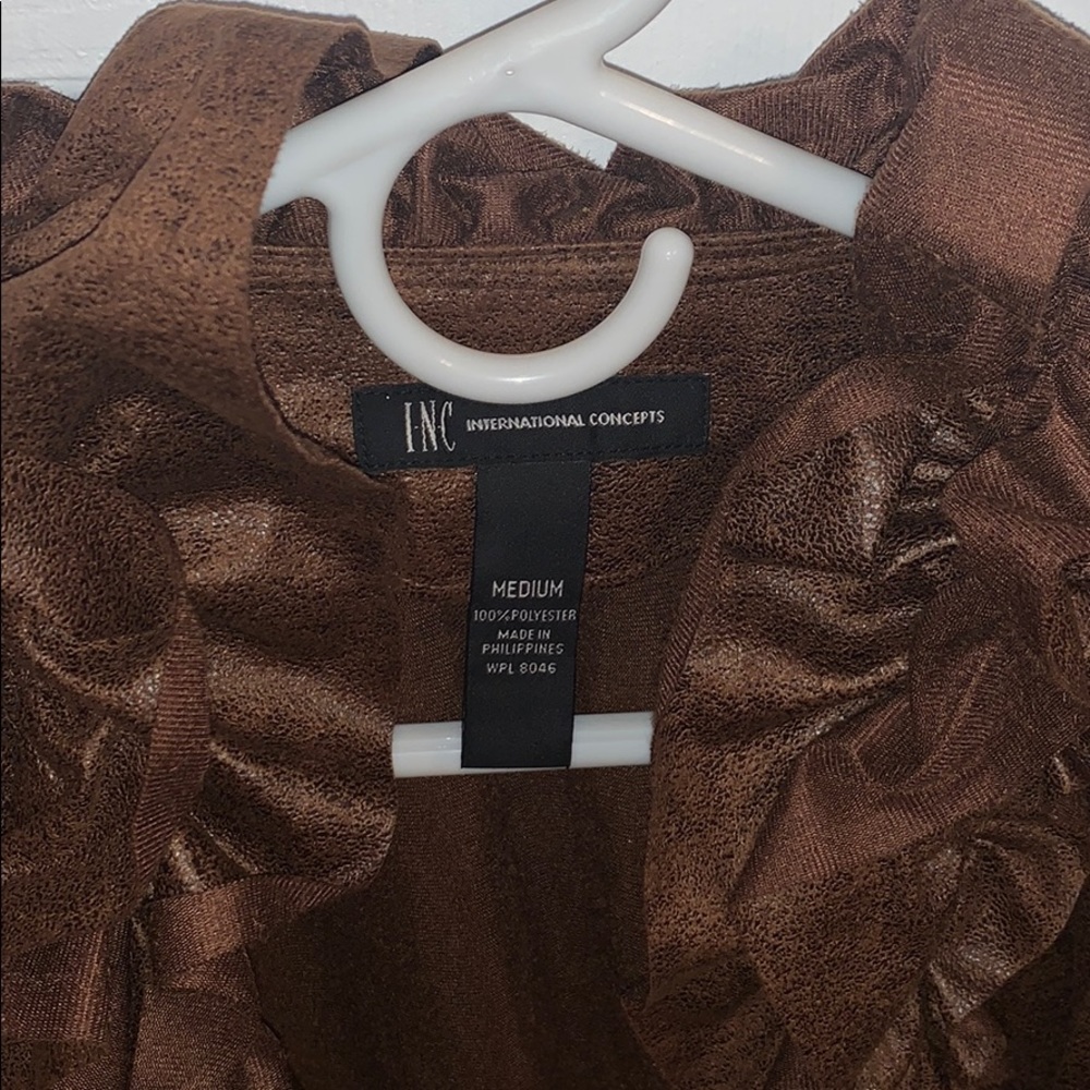 🍂Cognac Ruffled Blazer🍂 - Picture 2 of 4